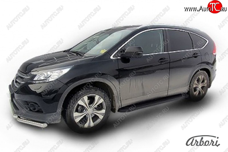 11 609 р. Порожки для ног Arbori Optima Black Honda CR-V RM1,RM3,RM4 рестайлинг (2014-2018)  с доставкой в г. Краснодар