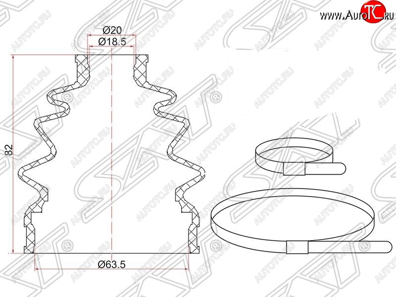 469 р. Пыльник ШРУСа (наружный) SAT  Honda Fit  1 (2001-2007), Mazda 323/Familia  седан (1998-2004)  с доставкой в г. Краснодар