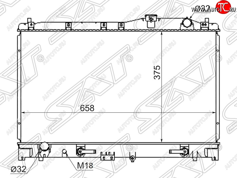 7 599 р. Радиатор двигателя SAT (пластинчатый, 2.0/2.5, МКПП)  Honda Inspire  2 - Saber  1  с доставкой в г. Краснодар