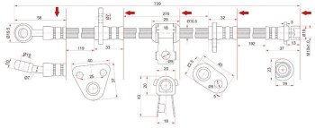 Тормозной шланг SAT (левый/правый) Honda Inspire 3 UA4, UA5 дорестайлинг (1998-2001)