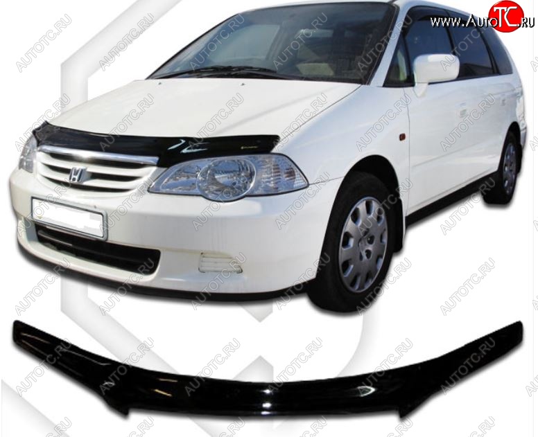 2 159 р. Дефлектор капота (RA6-RA7) CA-Plastic  Honda Odyssey  2 (1999-2003) (Classic черный, Без надписи)  с доставкой в г. Краснодар