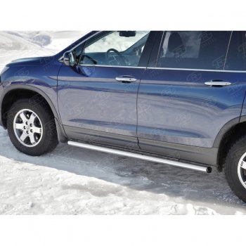 18 799 р. Пороги труба d63 SLITKOFF (вариант №2)  Honda Pilot  YF6 (2016-2019) дорестайлинг  с доставкой в г. Краснодар. Увеличить фотографию 4