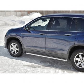 19 999 р. Пороги труба d63 SLITKOFF (вариант №3)  Honda Pilot  YF6 (2016-2019) дорестайлинг  с доставкой в г. Краснодар. Увеличить фотографию 3