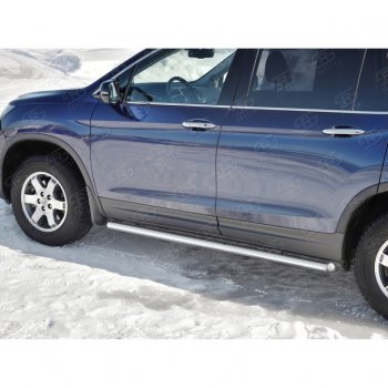 19 999 р. Пороги труба d63 SLITKOFF (вариант №3)  Honda Pilot  YF6 (2016-2019) дорестайлинг  с доставкой в г. Краснодар. Увеличить фотографию 4