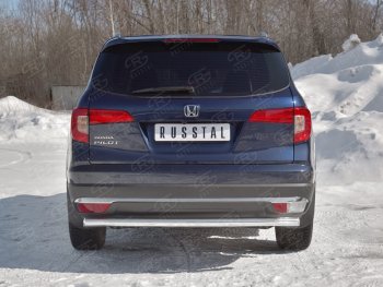 20 999 р. Защита заднего бампера (Ø63 мм, нержавейка) SLITKOFF  Honda Pilot  YF6 (2016-2019) дорестайлинг  с доставкой в г. Краснодар. Увеличить фотографию 4