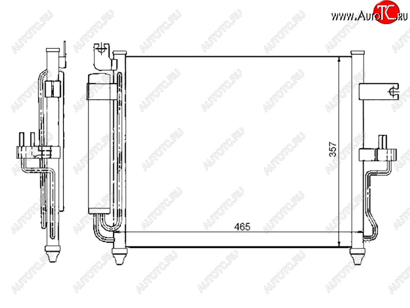 5 599 р. Радиатор кондиционера (MT) SAT  Hyundai Accent  седан ТагАЗ (2001-2012)  с доставкой в г. Краснодар