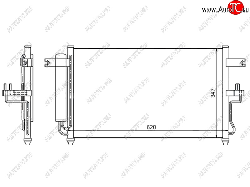 5 699 р. Радиатор кондиционера SAT  Hyundai Accent  седан ТагАЗ (2001-2012)  с доставкой в г. Краснодар