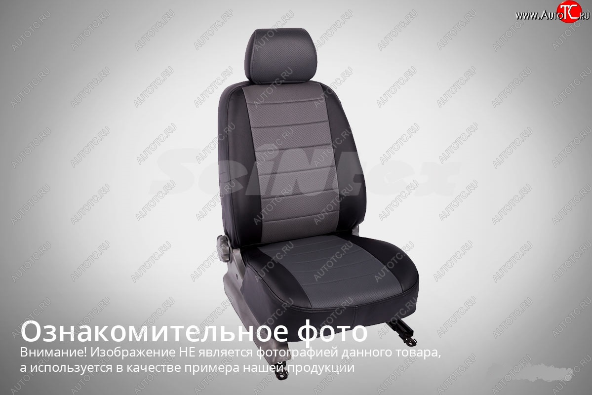 6 249 р. Чехлы для сидений SeiNtex (экокожа) Hyundai Accent седан ТагАЗ (2001-2012) (черный/серый)  с доставкой в г. Краснодар