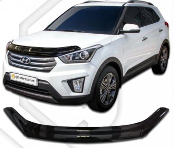 Дефлектор капота CA-Plastiс Hyundai (Хюндаи) Creta (Крета)  GS (2015-2021) GS дорестайлинг, рестайлинг