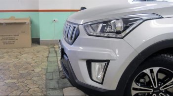 8 099 р. Решётка радиатора Next Hyundai Creta GS дорестайлинг (2015-2019) (цвет: Чёрный матовый с серебристым выделением ноздрей)  с доставкой в г. Краснодар. Увеличить фотографию 2