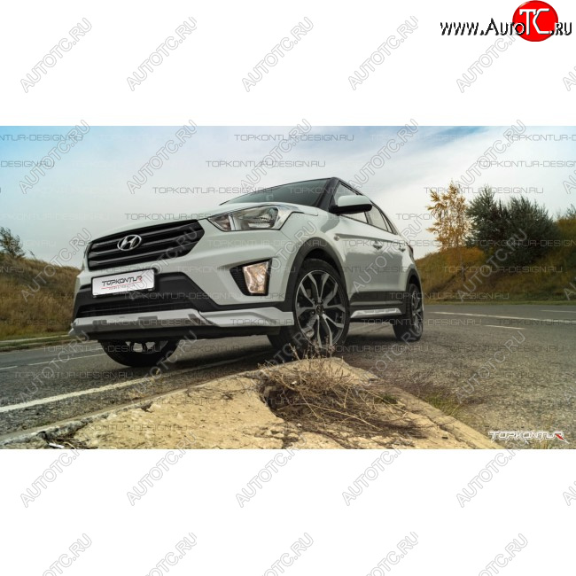 8 599 р. Накладка переднего бампера TopKontur Design Hyundai Creta GS дорестайлинг (2015-2019) (Неокрашенная)  с доставкой в г. Краснодар