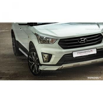 8 599 р. Накладка переднего бампера TopKontur Design Hyundai Creta GS дорестайлинг (2015-2019) (Неокрашенная)  с доставкой в г. Краснодар. Увеличить фотографию 2