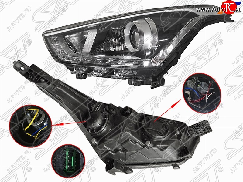 15 349 р. Правая передняя фара SAT (диодная, линза) Hyundai Creta GS дорестайлинг (2015-2019)  с доставкой в г. Краснодар