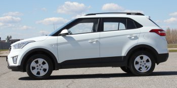 8 199 р. Комплект рейлингов АПС  Hyundai Creta  GS (2015-2021) дорестайлинг, рестайлинг (Серебристые без поперечин )  с доставкой в г. Краснодар. Увеличить фотографию 8