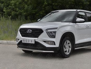 14 899 р. Защита переднего бампера (Ø42 мм, нержавейка) SLITKOFF  Hyundai Creta  SU (2020-2022)  с доставкой в г. Краснодар. Увеличить фотографию 2