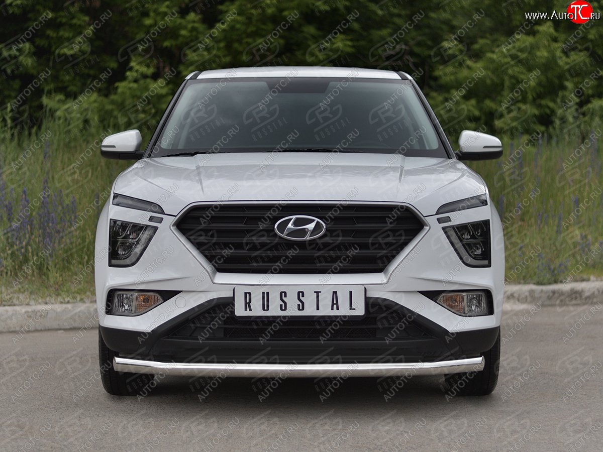 15 999 р. Защита переднего бампера (Ø63 мм, нержавейка) SLITKOFF  Hyundai Creta  SU (2020-2022)  с доставкой в г. Краснодар