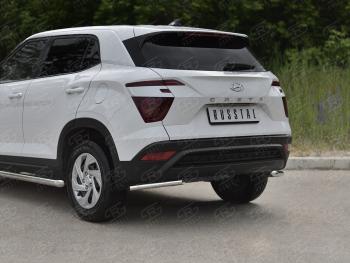 12 999 р. Защита заднего бампера (Ø42 мм, уголки, нержавейка) SLITKOFF  Hyundai Creta  SU (2020-2022)  с доставкой в г. Краснодар. Увеличить фотографию 2