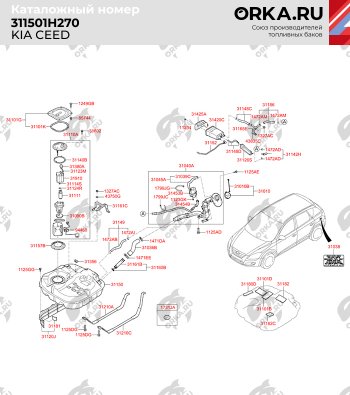 14 999 р. Бак топливный BAKPLAST (53 л., пластиковый)  Hyundai Elantra (HD,  MD,  AD), I30 (FD,  2 GD), KIA Ceed (1 ED,  2 JD)  с доставкой в г. Краснодар. Увеличить фотографию 2