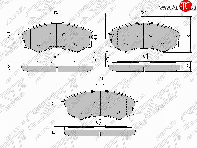 999 р. Колодки тормозные SAT (передние)  Hyundai Elantra  XD (2000-2003) седан дорестайлинг  с доставкой в г. Краснодар