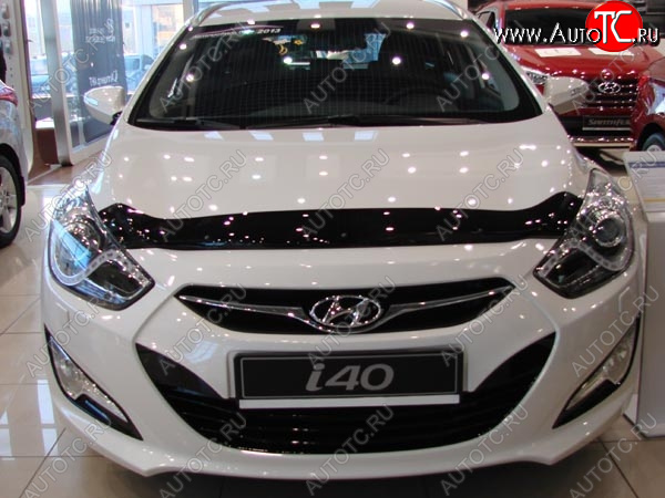 4 599 р. Дефлектор капота SIM Hyundai I40 1 VF дорестайлинг универсал (2011-2015)  с доставкой в г. Краснодар