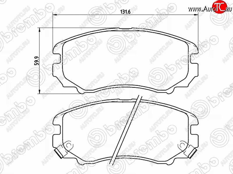 3 369 р. Комплект передних тормозных колодок BREMBO Hyundai IX35 LM дорестайлинг (2009-2013)  с доставкой в г. Краснодар