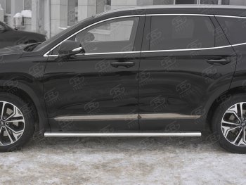 31 649 р. Пороги из трубы 120х60 овал с проступью Russtal Hyundai Santa Fe TM дорестайлинг (2018-2021)  с доставкой в г. Краснодар. Увеличить фотографию 3