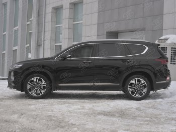 20 999 р. Пороги из труб 75х42 с проступью Russtal Hyundai Santa Fe TM дорестайлинг (2018-2021)  с доставкой в г. Краснодар. Увеличить фотографию 2