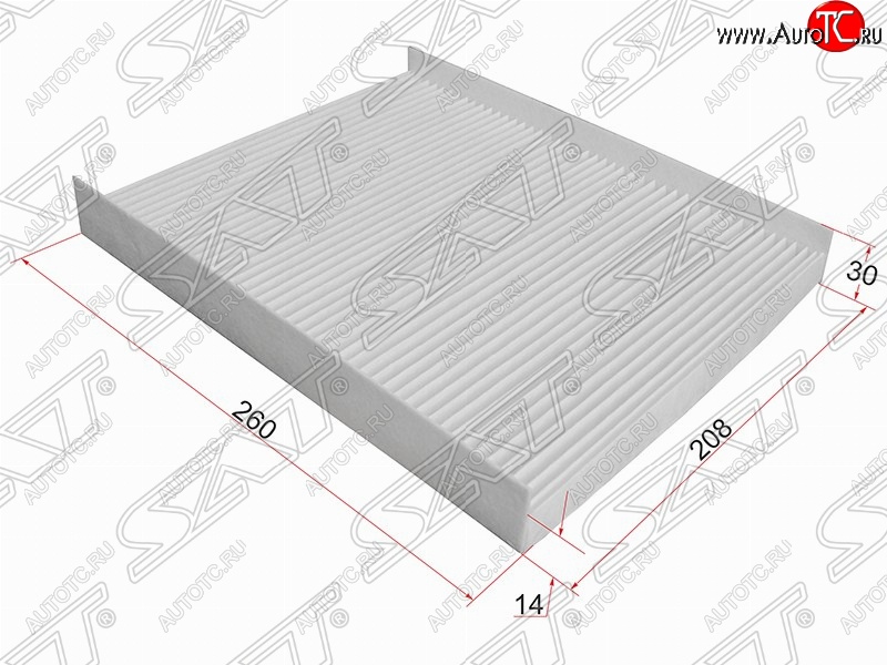 274 р. Фильтр салонный SAT (260х208х30 mm)  Hyundai Santa Fe ( CM,  DM) (2006-2019) дорестайлинг, рестайлинг, дорестайлинг, рестайлинг  с доставкой в г. Краснодар