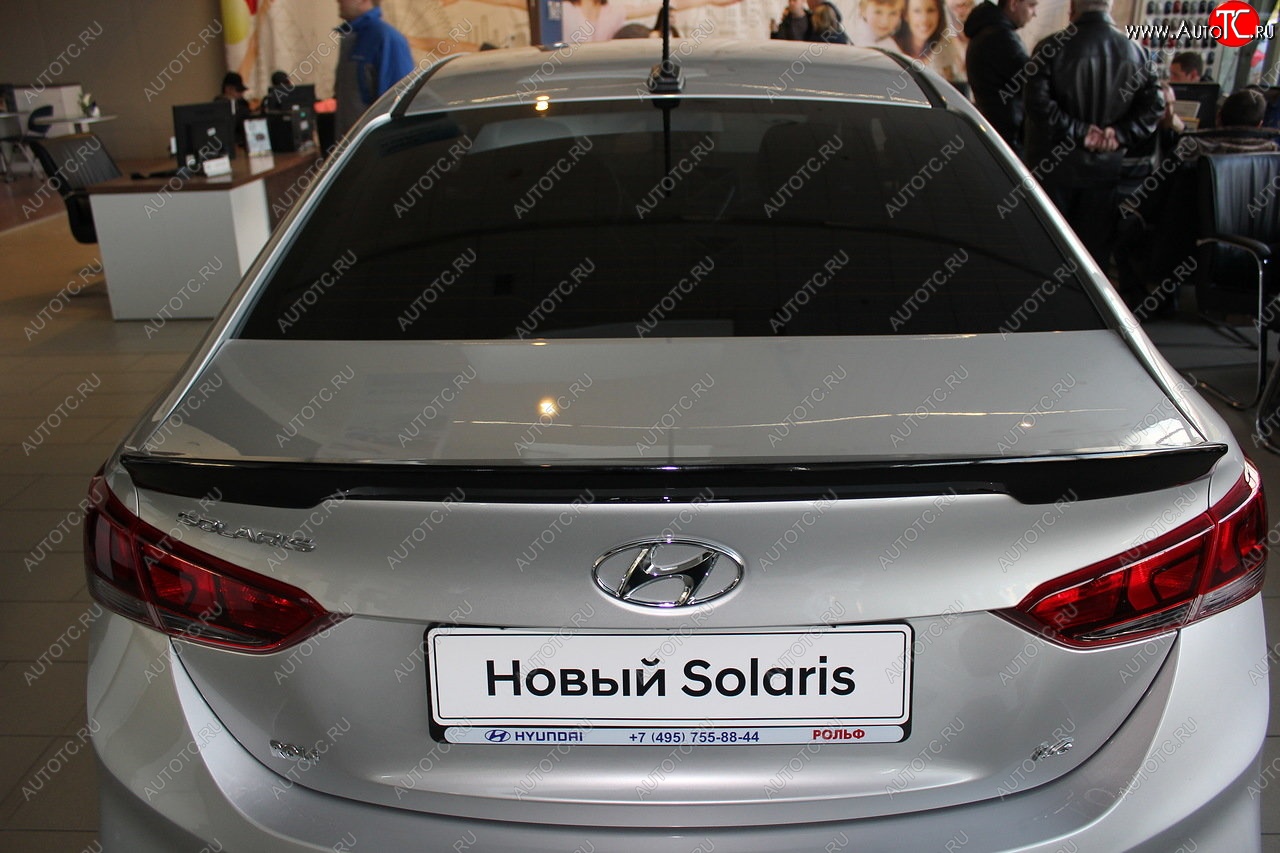 3 899 р. Спойлер на крышку багажника Автократ Hyundai Solaris HCR седан дорестайлинг (2017-2020) (Неокрашенный)  с доставкой в г. Краснодар