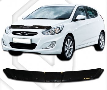 Дефлектор капота CA-Plastic Hyundai (Хюндаи) Solaris (Солярис)  RBr (2010-2014) RBr хэтчбэк дорестайлинг