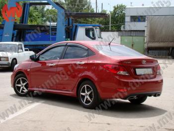 5 999 р. Пороги накладки ZEUS Hyundai Solaris RBr хэтчбэк дорестайлинг (2010-2014) (Неокрашенный)  с доставкой в г. Краснодар. Увеличить фотографию 2