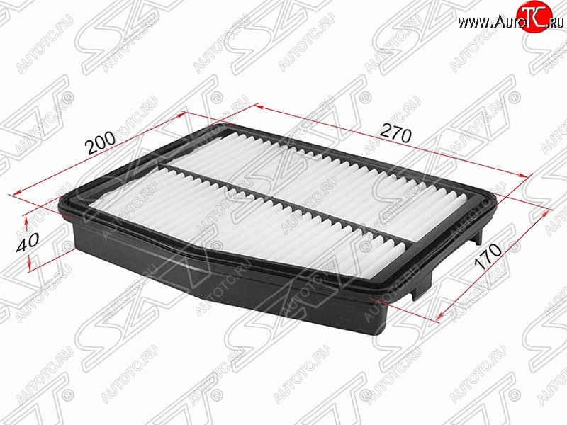 349 р. Фильтр воздушный двигателя (2.0) SAT (270х200х40 mm)  Hyundai Sonata  YF (2009-2014), KIA Optima  3 TF (2010-2016)  с доставкой в г. Краснодар