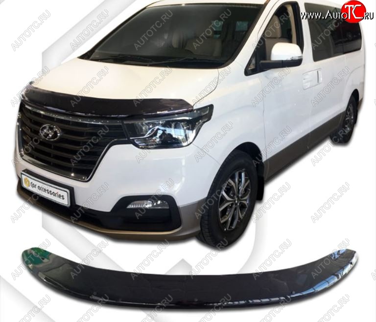 2 899 р. Дефлектор капота CA-Plastik exclusive  Hyundai Starex/Grand Starex/H1  TQ (2017-2022) 2-ой рестайлинг (Classic черный, Без надписи)  с доставкой в г. Краснодар