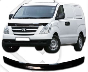 2 159 р. Дефлектор капота CA-Plastic Hyundai Starex/Grand Starex/H1 TQ рестайлинг (2014-2018) (Classic черный, Без надписи)  с доставкой в г. Краснодар. Увеличить фотографию 1