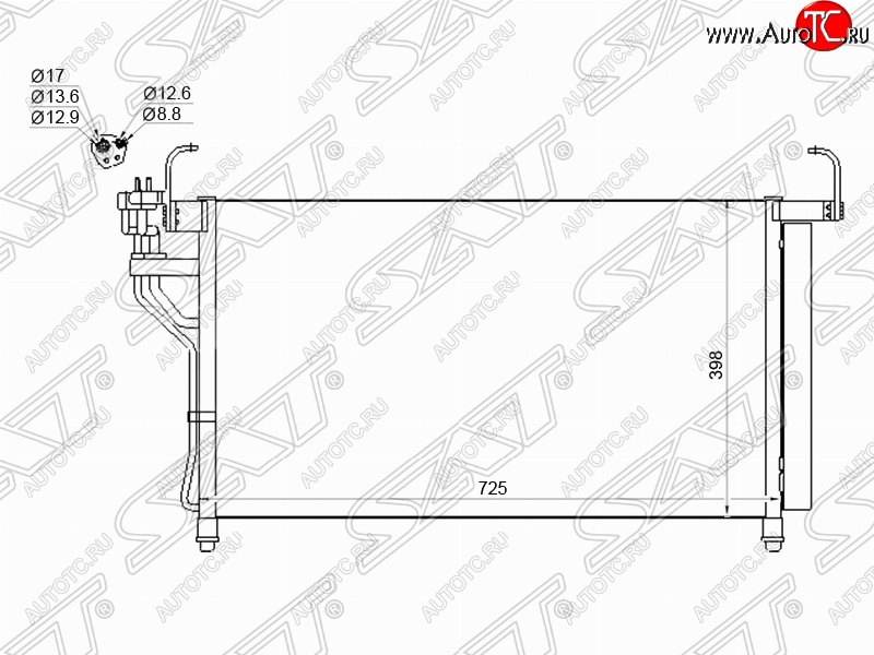 7 599 р. Радиатор кондиционера SAT  Hyundai Starex/Grand Starex/H1  TQ (2007-2013) дорестайлинг  с доставкой в г. Краснодар