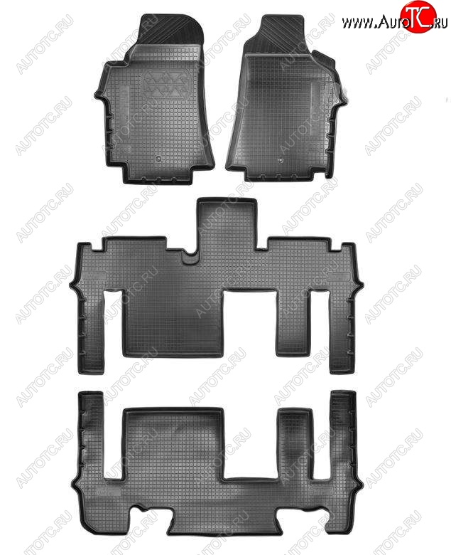 4 849 р. Коврики салонные Noplast (3 ряда) Hyundai Starex/Grand Starex/H1 TQ 2-ой рестайлинг (2017-2022) (Черный)  с доставкой в г. Краснодар