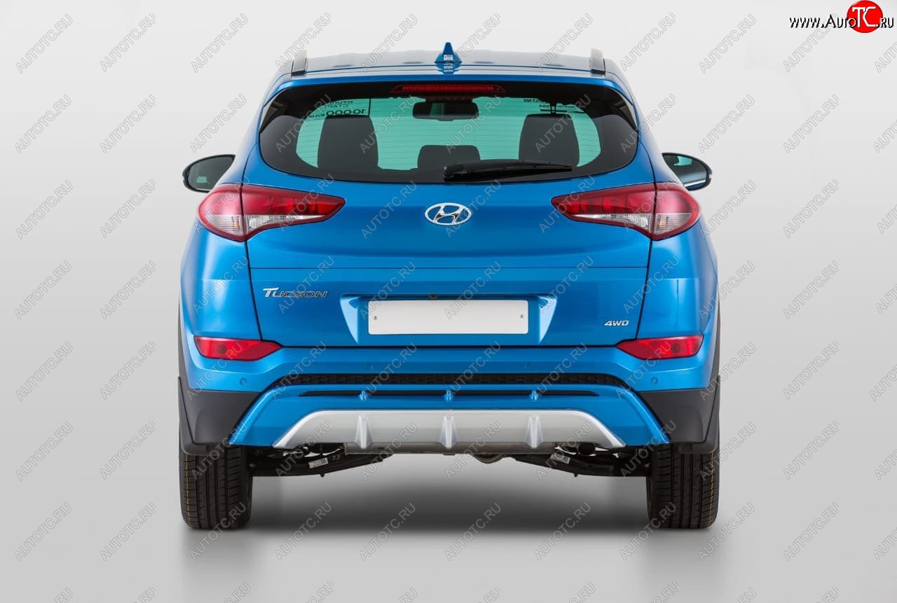 11 799 р. Накладка заднего бампера YT  Hyundai Tucson  TL (2015-2018) дорестайлинг (Неокрашенная)  с доставкой в г. Краснодар