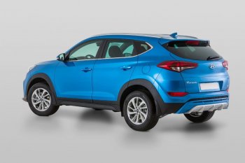 11 799 р. Накладка заднего бампера YT  Hyundai Tucson  TL (2015-2018) дорестайлинг (Неокрашенная)  с доставкой в г. Краснодар. Увеличить фотографию 3