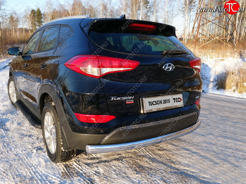 19 999 р. Защита заднего бампера (овальная) ТСС 75х42 мм  Hyundai Tucson  TL (2015-2018) дорестайлинг  с доставкой в г. Краснодар