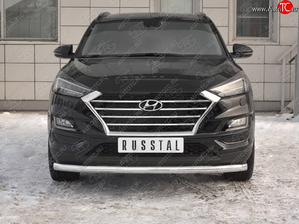 15 549 р. Защита переднего бампера (Ø 63 мм, нержавейка) SLITKOFF  Hyundai Tucson  TL (2018-2021) рестайлинг  с доставкой в г. Краснодар