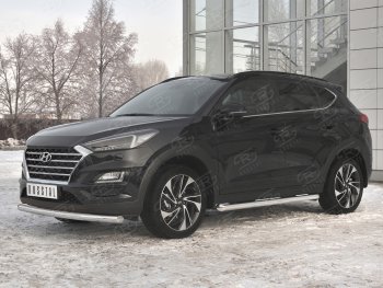 15 549 р. Защита переднего бампера (Ø 63 мм, нержавейка) SLITKOFF  Hyundai Tucson  TL (2018-2021) рестайлинг  с доставкой в г. Краснодар. Увеличить фотографию 2