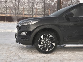 15 549 р. Защита переднего бампера (Ø 63 мм, нержавейка) SLITKOFF  Hyundai Tucson  TL (2018-2021) рестайлинг  с доставкой в г. Краснодар. Увеличить фотографию 3