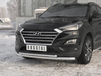 17 899 р. Защита переднего бампера (2 трубы Ø63 и 42 мм, нержавейка) SLITKOFF  Hyundai Tucson  TL (2018-2021) рестайлинг  с доставкой в г. Краснодар. Увеличить фотографию 4