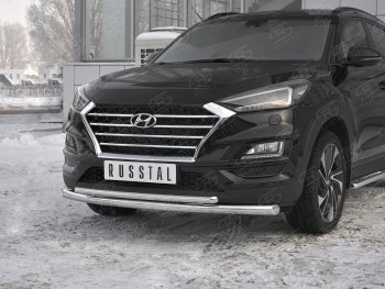 17 599 р. Защита переднего бампера (2 трубы Ø63 и 42 мм, нержавейка) SLITKOFF  Hyundai Tucson  TL (2018-2021) рестайлинг  с доставкой в г. Краснодар. Увеличить фотографию 4