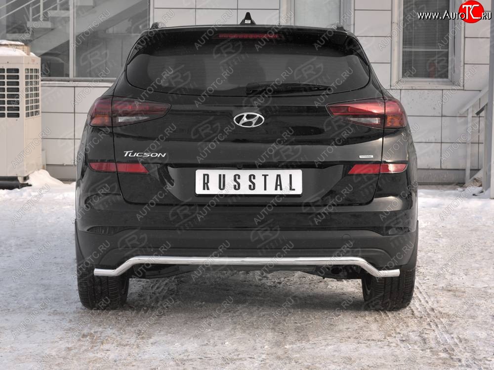 14 899 р. Защита заднего бампера (Ø42 мм волна, нержавейка) SLITKOFF  Hyundai Tucson  TL (2018-2021) рестайлинг  с доставкой в г. Краснодар