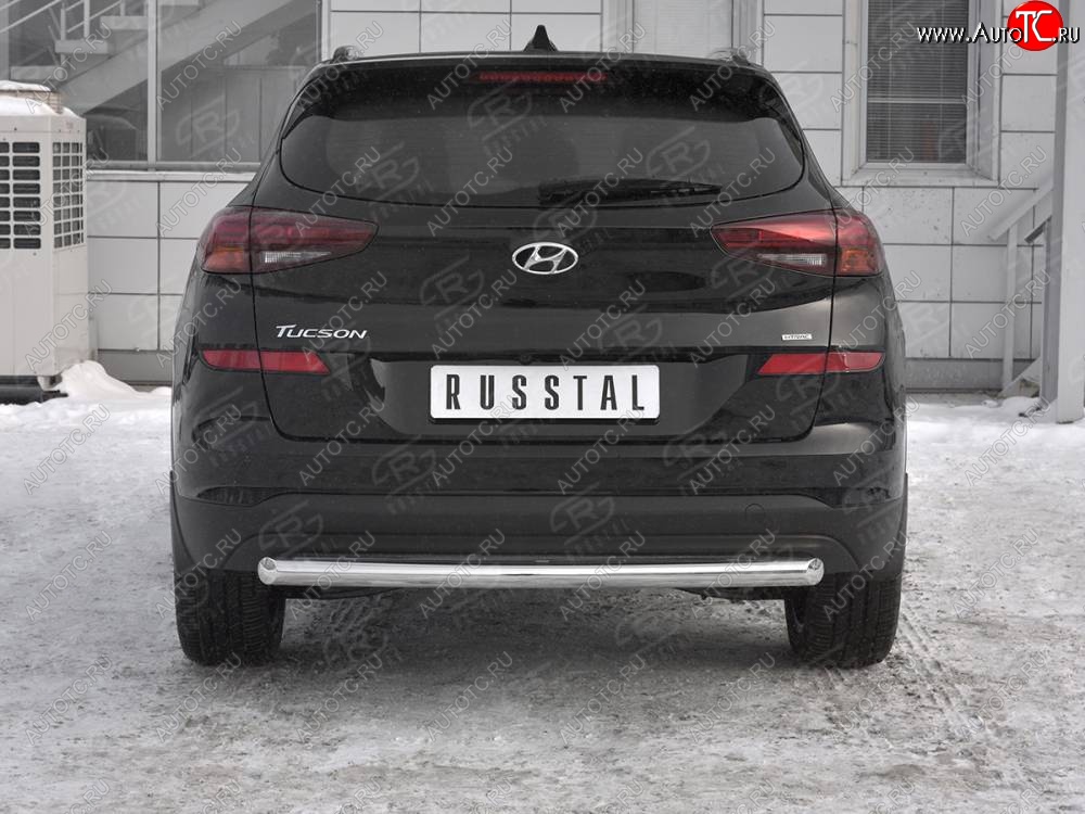 16 499 р. Защита заднего бампера (Ø63 мм, нержавейка) SLITKOFF Hyundai Tucson TL рестайлинг (2018-2021)  с доставкой в г. Краснодар