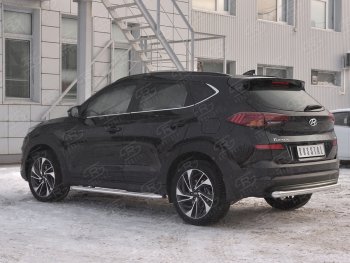 16 499 р. Защита заднего бампера (Ø63 мм, нержавейка) SLITKOFF Hyundai Tucson TL рестайлинг (2018-2021)  с доставкой в г. Краснодар. Увеличить фотографию 2