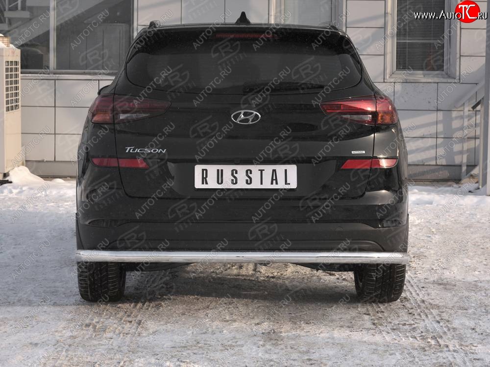 16 999 р. Защита заднего бампера (Ø63 мм, нержавейка) RUSSTAL Hyundai Tucson TL рестайлинг (2018-2021)  с доставкой в г. Краснодар