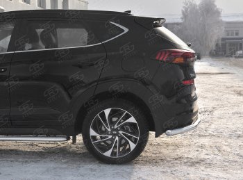 16 999 р. Защита заднего бампера (Ø63 мм, нержавейка) RUSSTAL Hyundai Tucson TL рестайлинг (2018-2021)  с доставкой в г. Краснодар. Увеличить фотографию 2