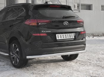 16 999 р. Защита заднего бампера (Ø63 мм, нержавейка) RUSSTAL Hyundai Tucson TL рестайлинг (2018-2021)  с доставкой в г. Краснодар. Увеличить фотографию 3